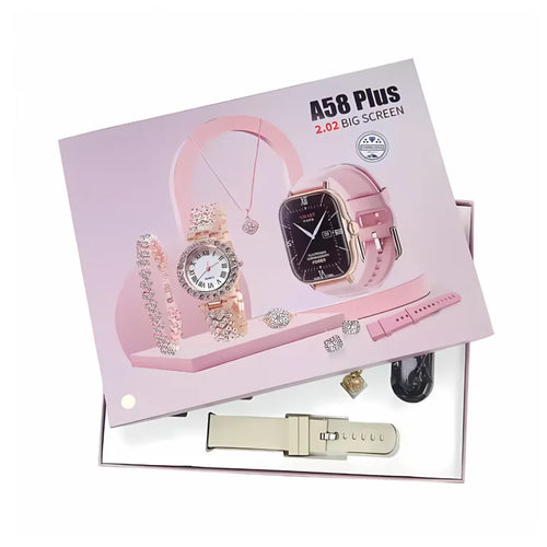 A58 Plus 6 in 1 - Smartwatch For Women | Best Quality Smart Watch For Girls | Perfect For Gift - Random Color