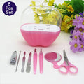 8 Pcs Apple Manicure Set ABS Plastic Mani Pedi Kit | Pink Colour
