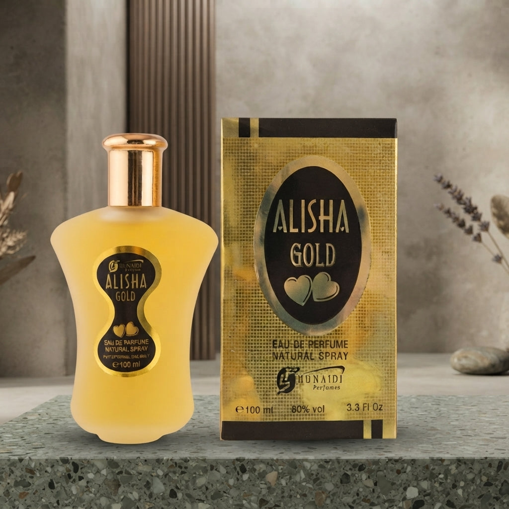 Alisha Gold Eau De Parfum By Hunaidi - Fragrance Product Designed For Scent And Daily Grooming Routine - 100ML