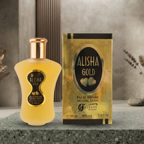 Alisha Gold Eau De Parfum By Hunaidi - Fragrance Product Designed For Scent And Daily Grooming Routine - 100ML