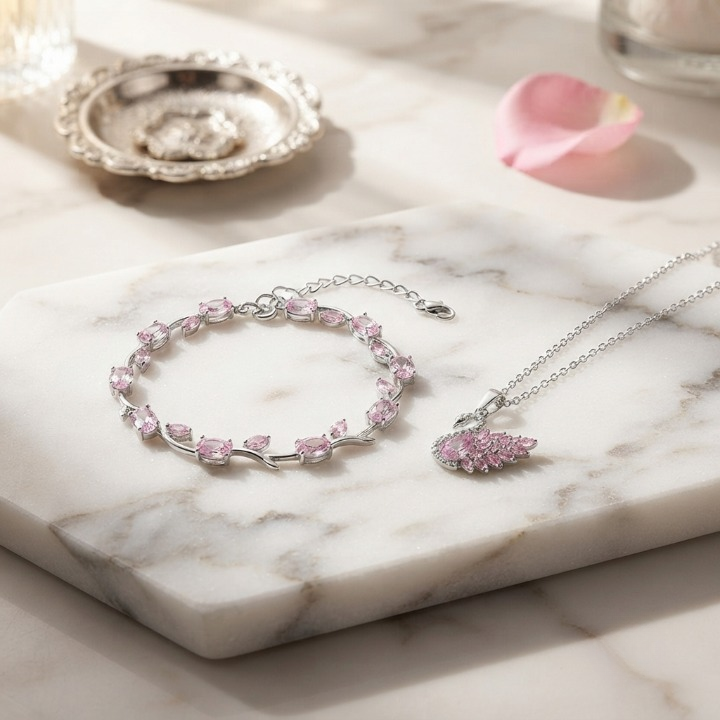 Tulip Bracelet With Swan Necklace Stainless Steel Durable Comfortable Stylish Affordable Practical Choice Reliable Performance