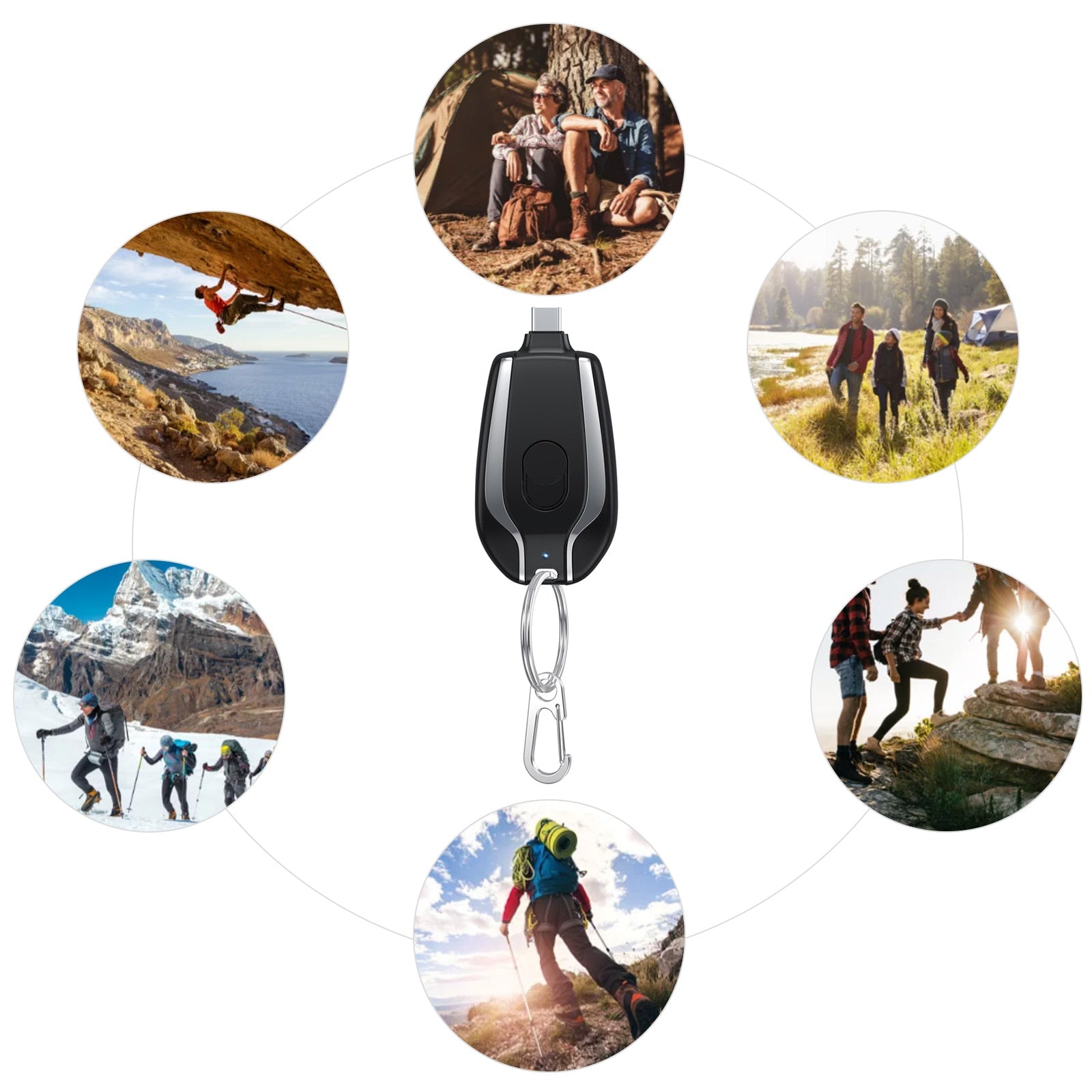 Mini Portable Keychain Phone Charger Emergency Power Banks Retractable Plug Power Fast Charging