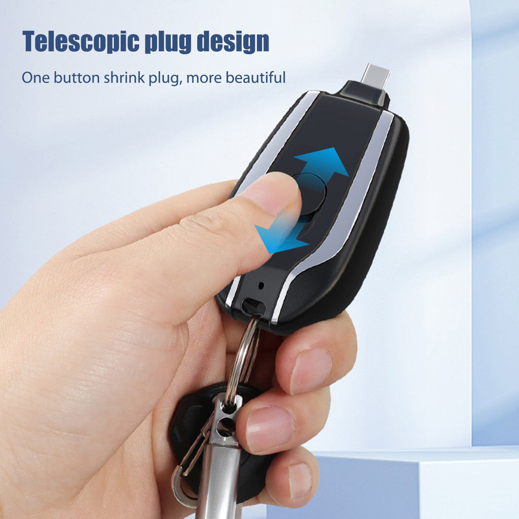 Mini Portable Keychain Phone Charger Emergency Power Banks Retractable Plug Power Fast Charging