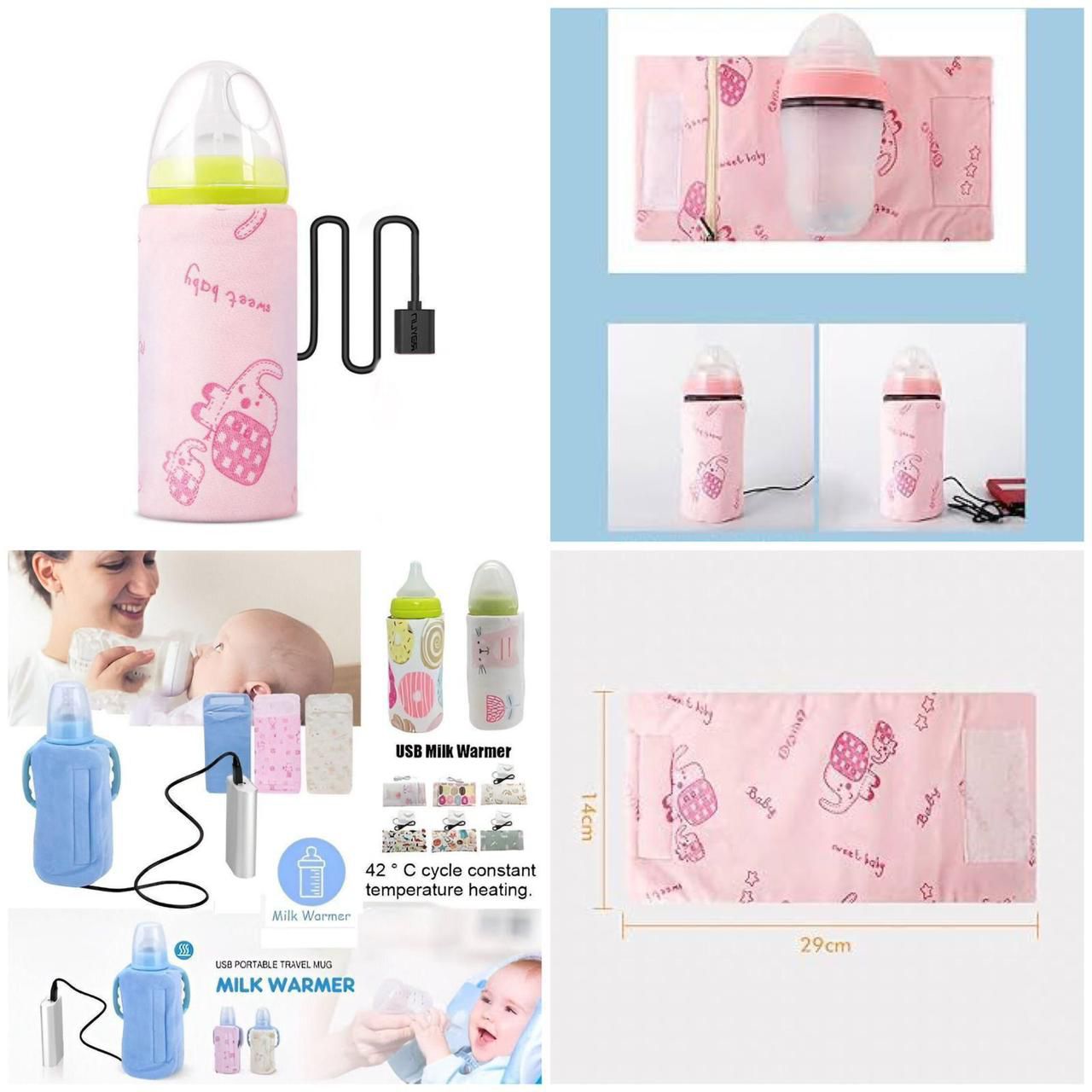 USB Portable Travel Milk Warmer Bag Cycle Constant Temperature Smart Feeding Bottle Heating Cover
