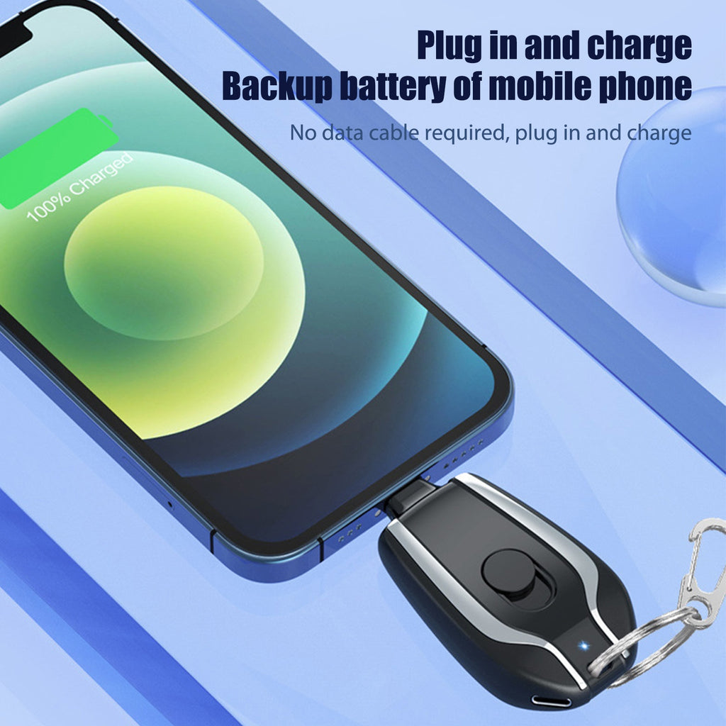 Mini Portable Keychain Phone Charger Emergency Power Banks Retractable Plug Power Fast Charging